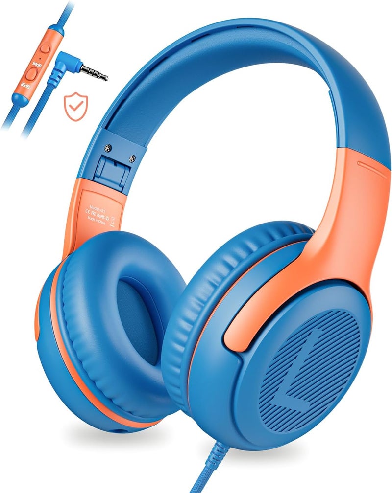 awatrue Kids Headphones Wired Toddler Headphones with Microphone, Over-Ear Headphones, 85/94dB Volume-Limiting, 3.5mm Jack, Foldable On-Ear Design - Safe & Comfortable for Learning & Entertainment - Image 1